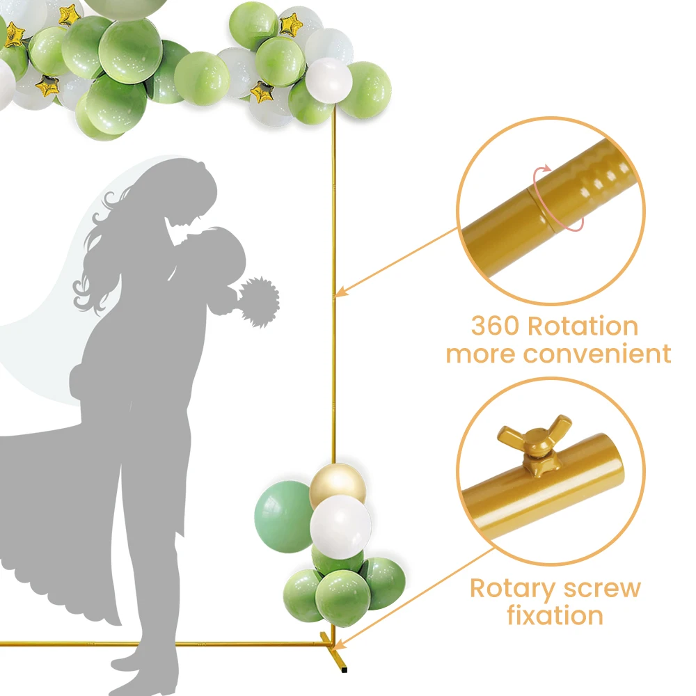 2x2m/2x1.5m Metal Square Wedding Arch Backdrop Curtain Flower Frame Balloon Stand Birthday Party Garden Decoration Arch Stand