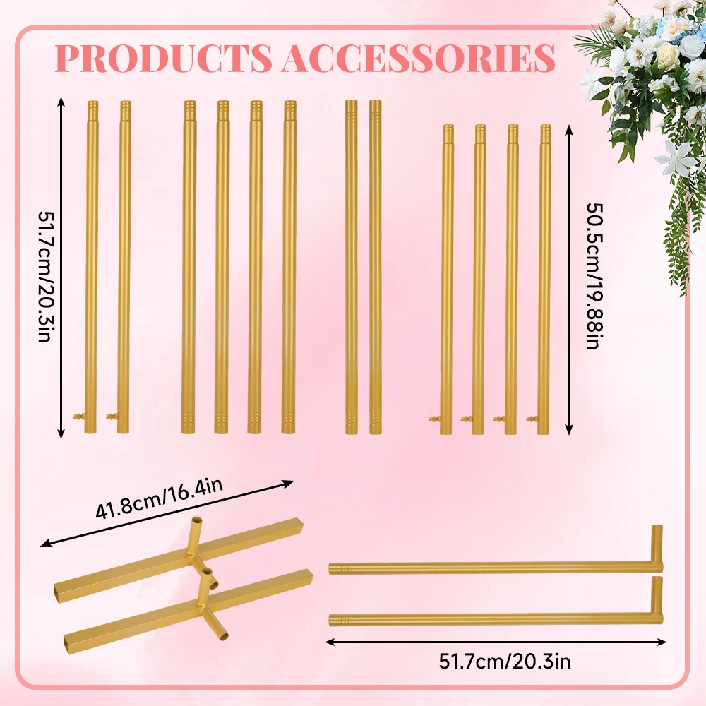 2x2m/2x1.5m Metal Square Wedding Arch Backdrop Curtain Flower Frame Balloon Stand Birthday Party Garden Decoration Arch Stand