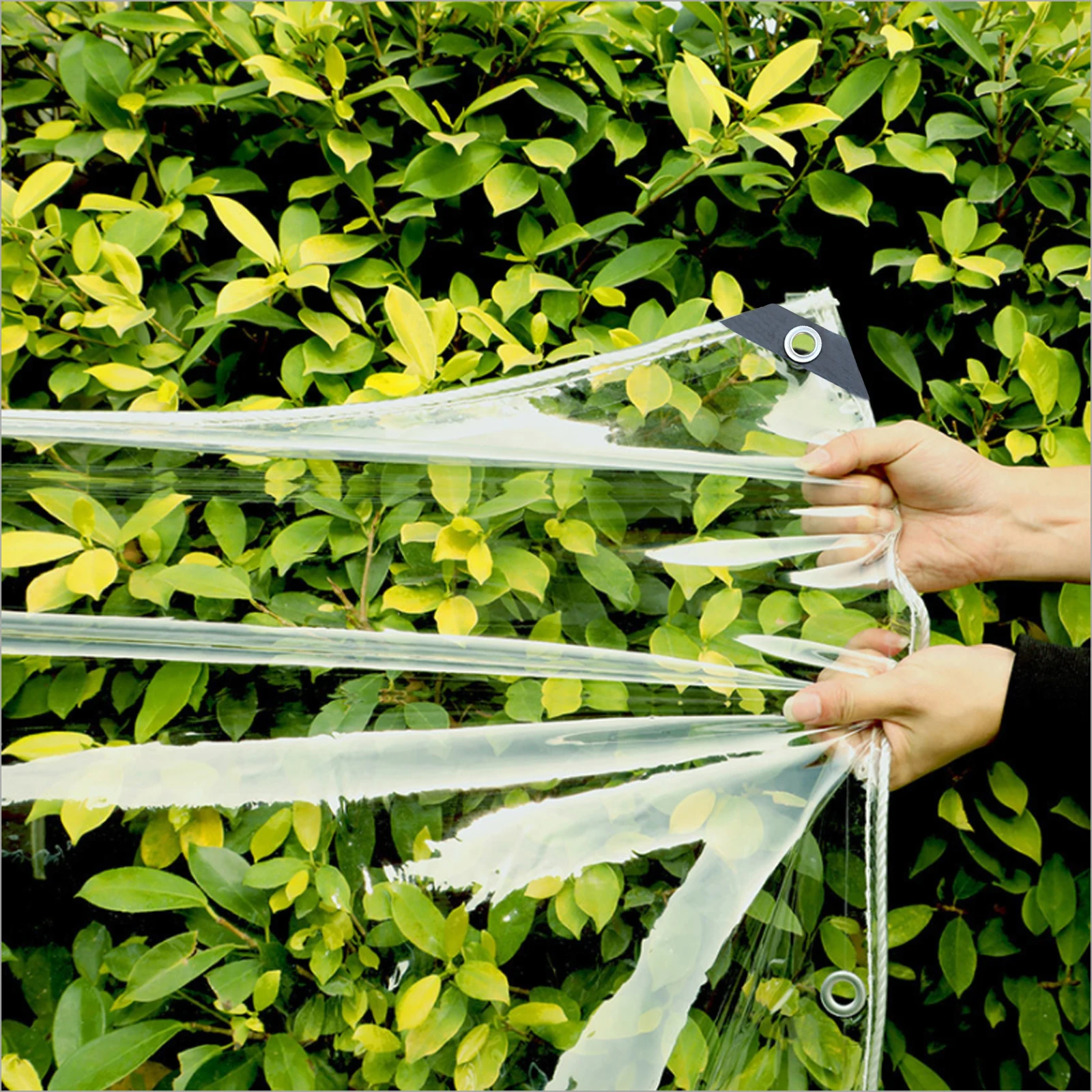 Transparent Tarpaulin with Eyelets 420 g/m² Tarpaulin Tent Tarpaulin PVC Waterproof Weatherproof Tarpaulin for Plants Greenhouse