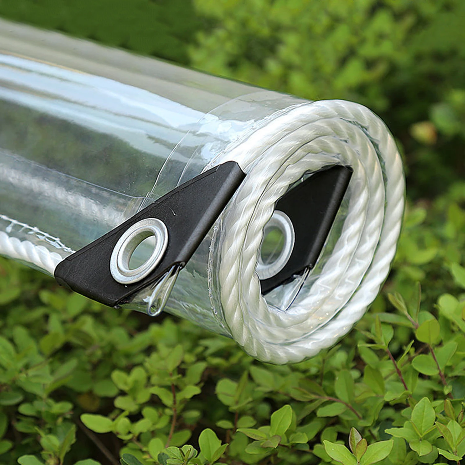 Transparent Tarpaulin with Eyelets 420 g/m² Tarpaulin Tent Tarpaulin PVC Waterproof Weatherproof Tarpaulin for Plants Greenhouse