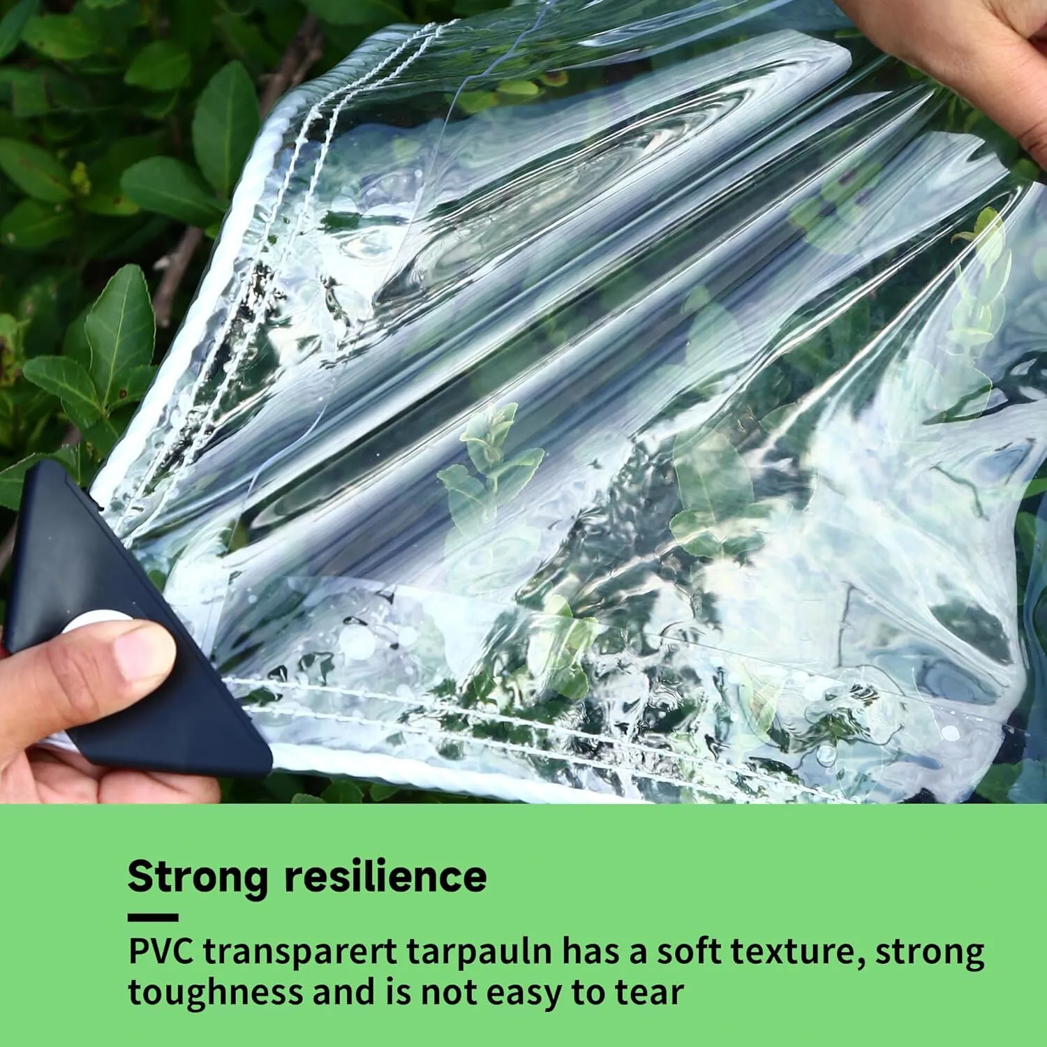 Transparent Tarpaulin with Eyelets 420 g/m² Tarpaulin Tent Tarpaulin PVC Waterproof Weatherproof Tarpaulin for Plants Greenhouse