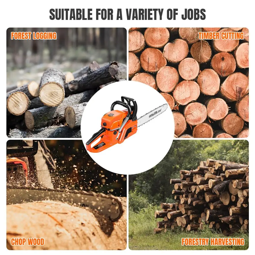 8500W Gas Chainsaw Gasoline Powered Chainsaws Chain Saw Gas 2-Stroke 52cc Heavy Duty 20" Blade Chainsaw Automatic oil injection