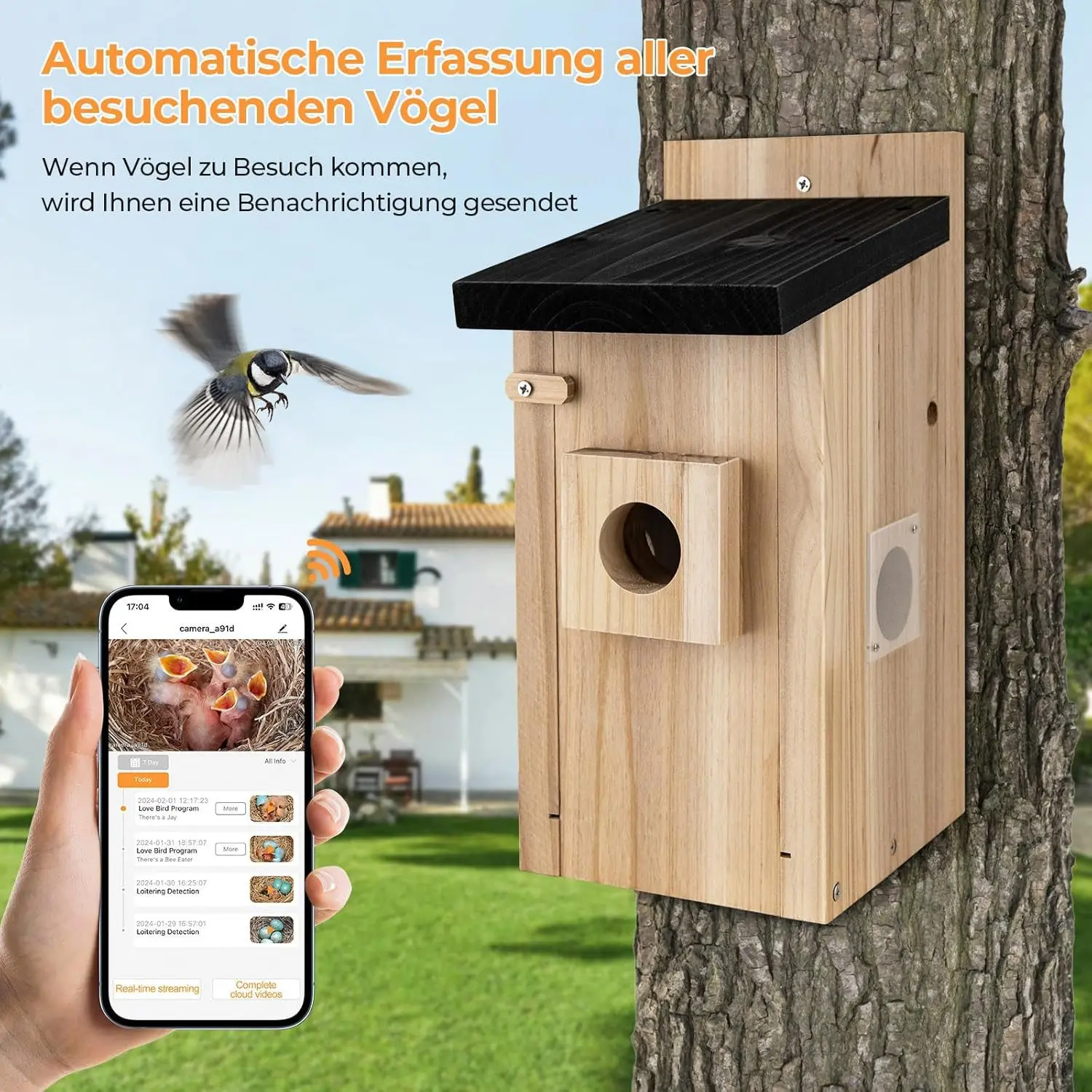 Real-time observation of nest construction 5 million pixel Outdoor Birdhouse camera DIY birdhouse nest box with camera