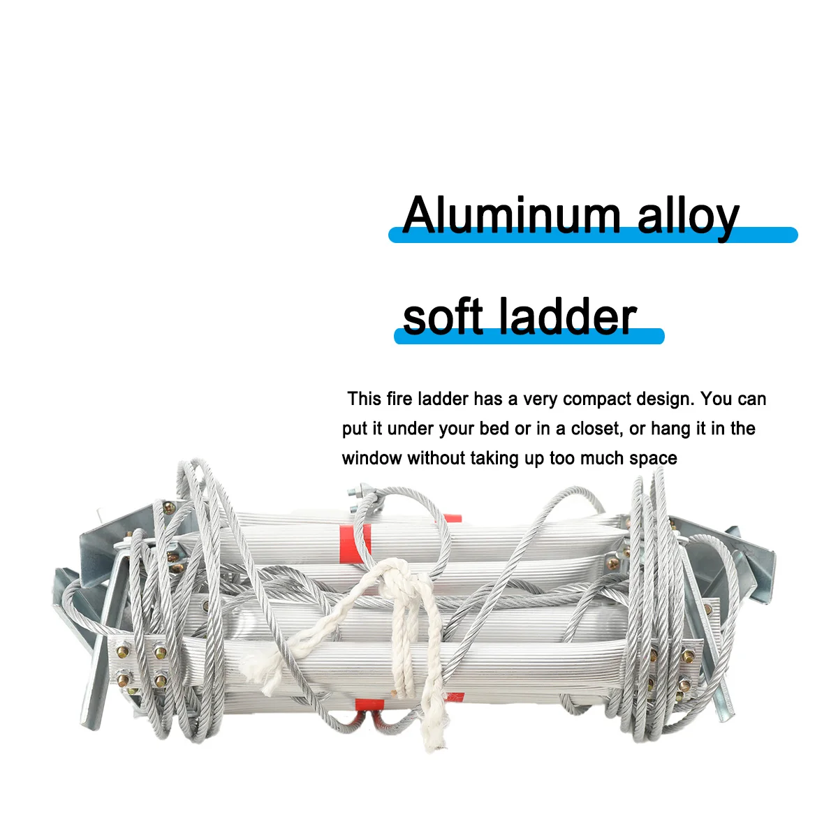 5m Aluminum Alloy Soft Ladder Fire Escape Rope Ladder Household Fire Prevention High-Altitude Rescue Engineering Climbing Ladder