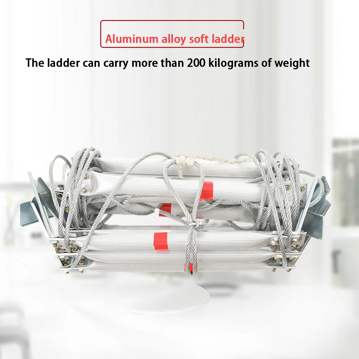 5m Aluminum Alloy Soft Ladder Fire Escape Rope Ladder Household Fire Prevention High-Altitude Rescue Engineering Climbing Ladder