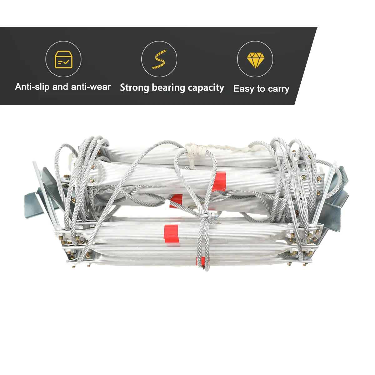 5m Aluminum Alloy Soft Ladder Fire Escape Rope Ladder Household Fire Prevention High-Altitude Rescue Engineering Climbing Ladder