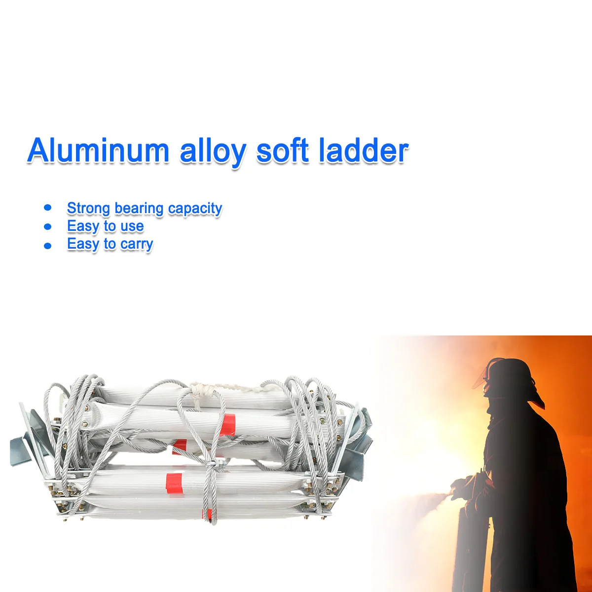 5m Aluminum Alloy Soft Ladder Fire Escape Rope Ladder Household Fire Prevention High-Altitude Rescue Engineering Climbing Ladder