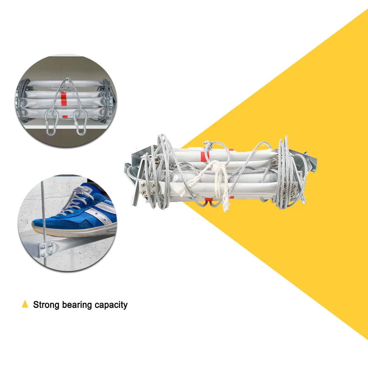 5m Aluminum Alloy Soft Ladder Fire Escape Rope Ladder Household Fire Prevention High-Altitude Rescue Engineering Climbing Ladder
