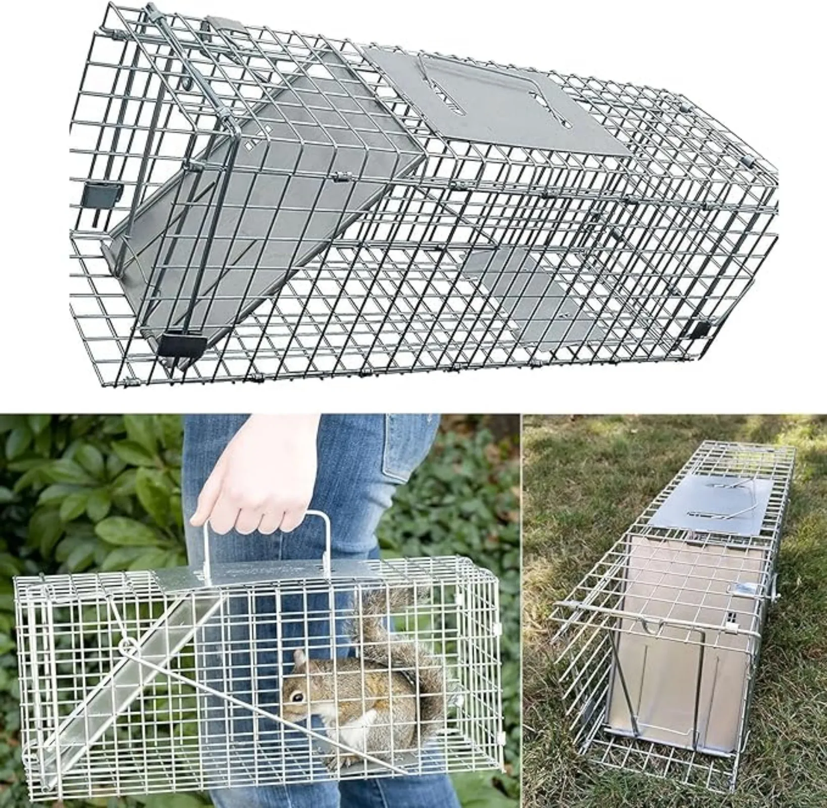 Animal Trap Cage Mousetrap Safe Firm Iron Net,Household Catcher Mouse,For  Humane Rat Trap,Stray Cat Foldable Catch& Animal Resc