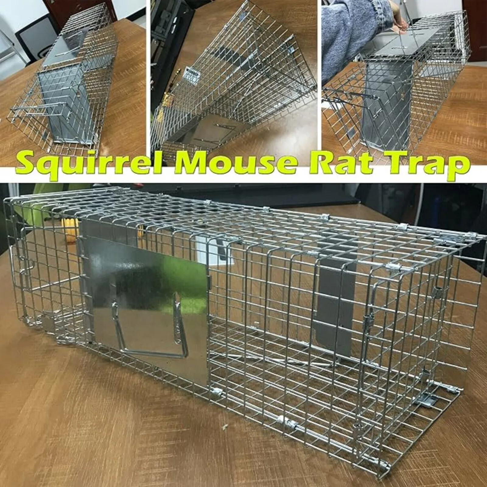 Animal Trap Cage Mousetrap Safe Firm Iron Net,Household Catcher Mouse,For  Humane Rat Trap,Stray Cat Foldable Catch& Animal Resc
