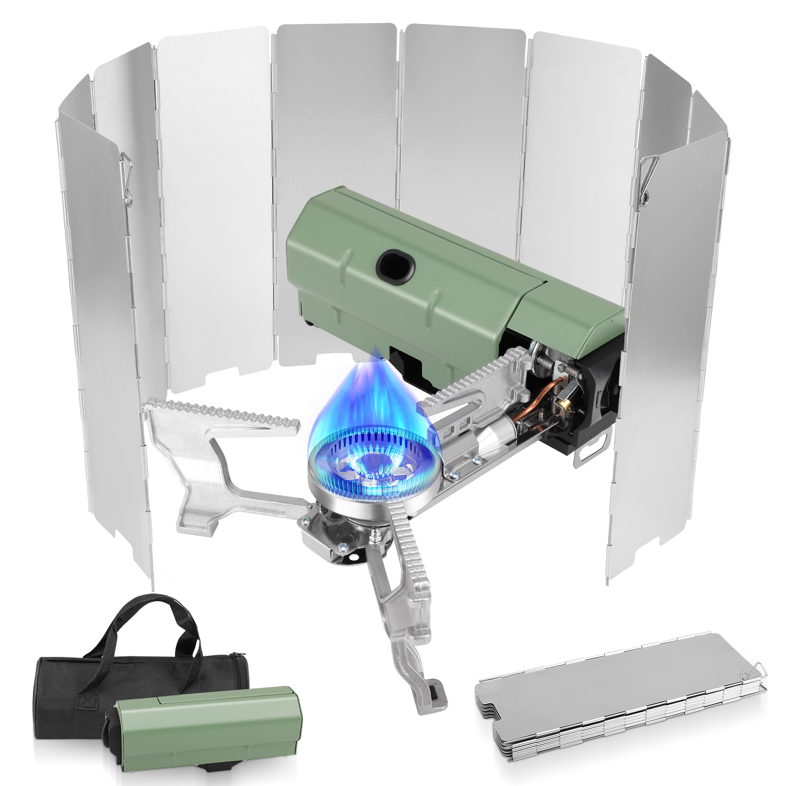 11000W Camping Gas Stove Burner Adjustable Ultralight Big Fire Backpacking Stove Windproof Camping Portable Propane Gas Stove