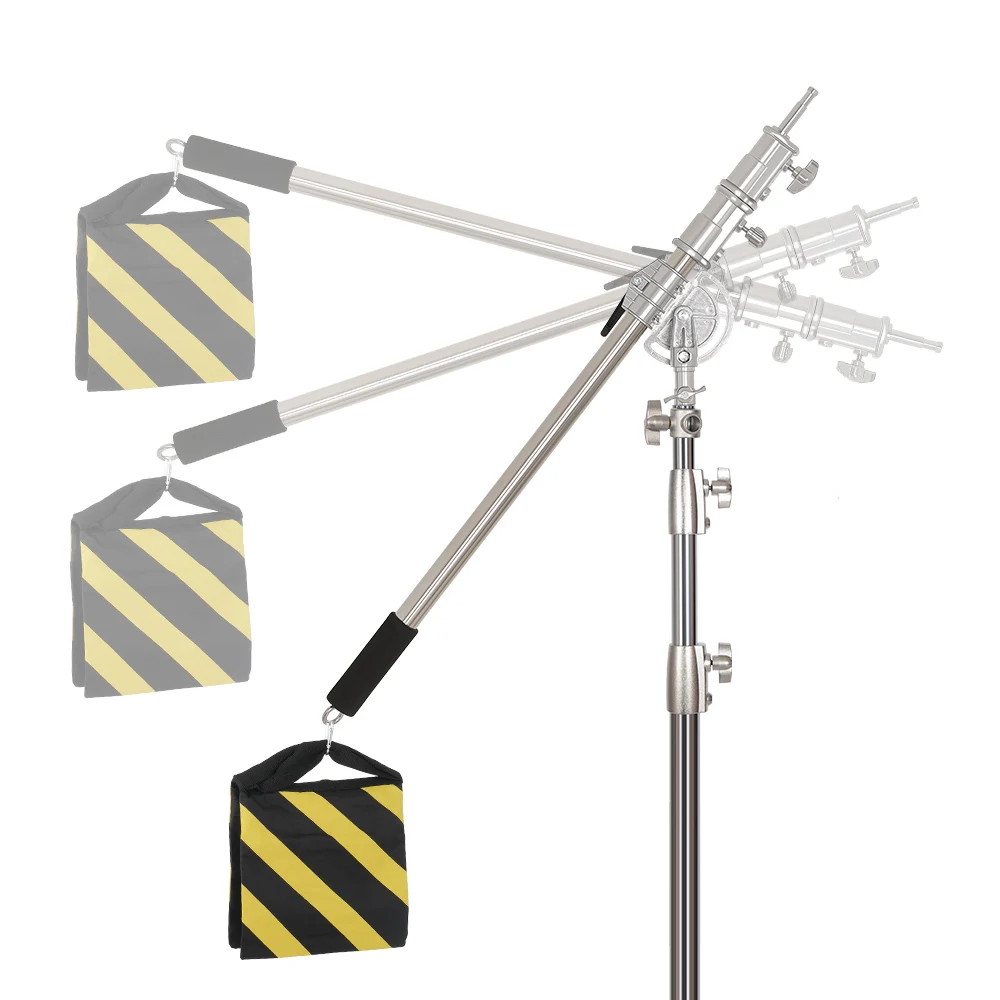 SH 2.6M Black Stainless Steel Century Foldable Light Stand Tripod Cantilever Photography C-Stand For Spot Light Softbox