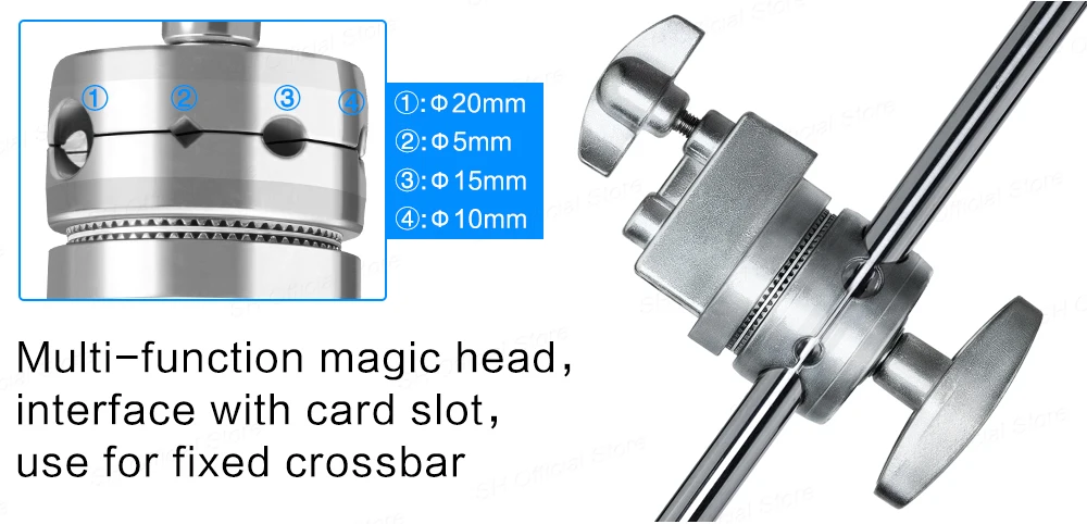 SH 2.6M Black Stainless Steel Century Foldable Light Stand Tripod Cantilever Photography C-Stand For Spot Light Softbox