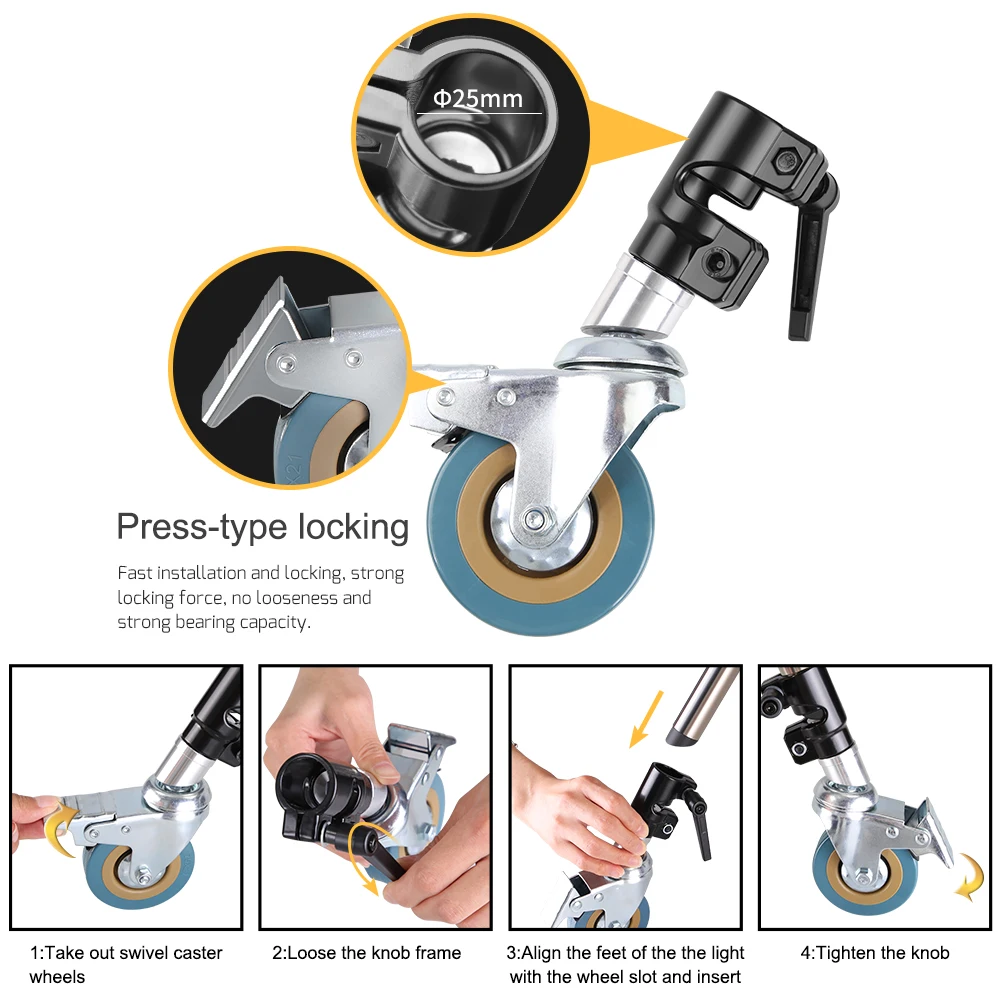 SH 2.6M Black Stainless Steel Century Foldable Light Stand Tripod Cantilever Photography C-Stand For Spot Light Softbox