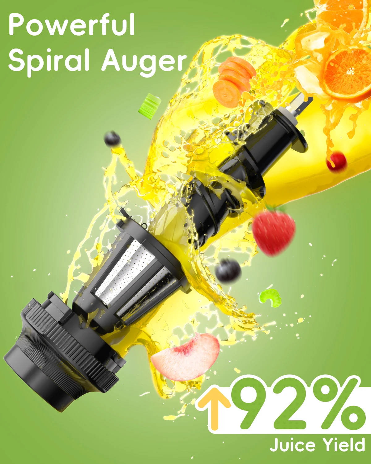 BioloMix Cold Press Juicer,Slow Masticating Juicer Machines with Reverse Function,High Juice Yield, Easy to Clean Brush & Quiet