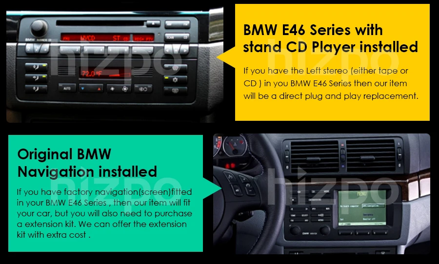 7" HIZPO Android Car Radio Multimedia for BMW E46 3 Series M3 318/320/325/330/335 1998 - 2005 CarPlay 4G BT WiFi SWC RDS DSP