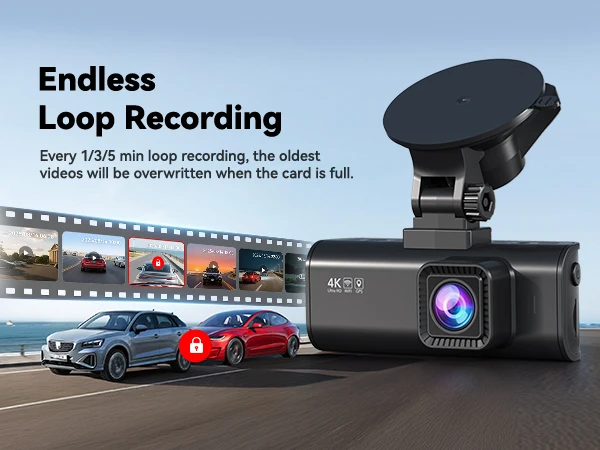 REDTIGER F7NP 4K+1080P Dash Camera for Cars 3.18” IPS Screen Built-in WiFi GPS Mini Dash Cam Recorder Dvr for 24H Parking Mode