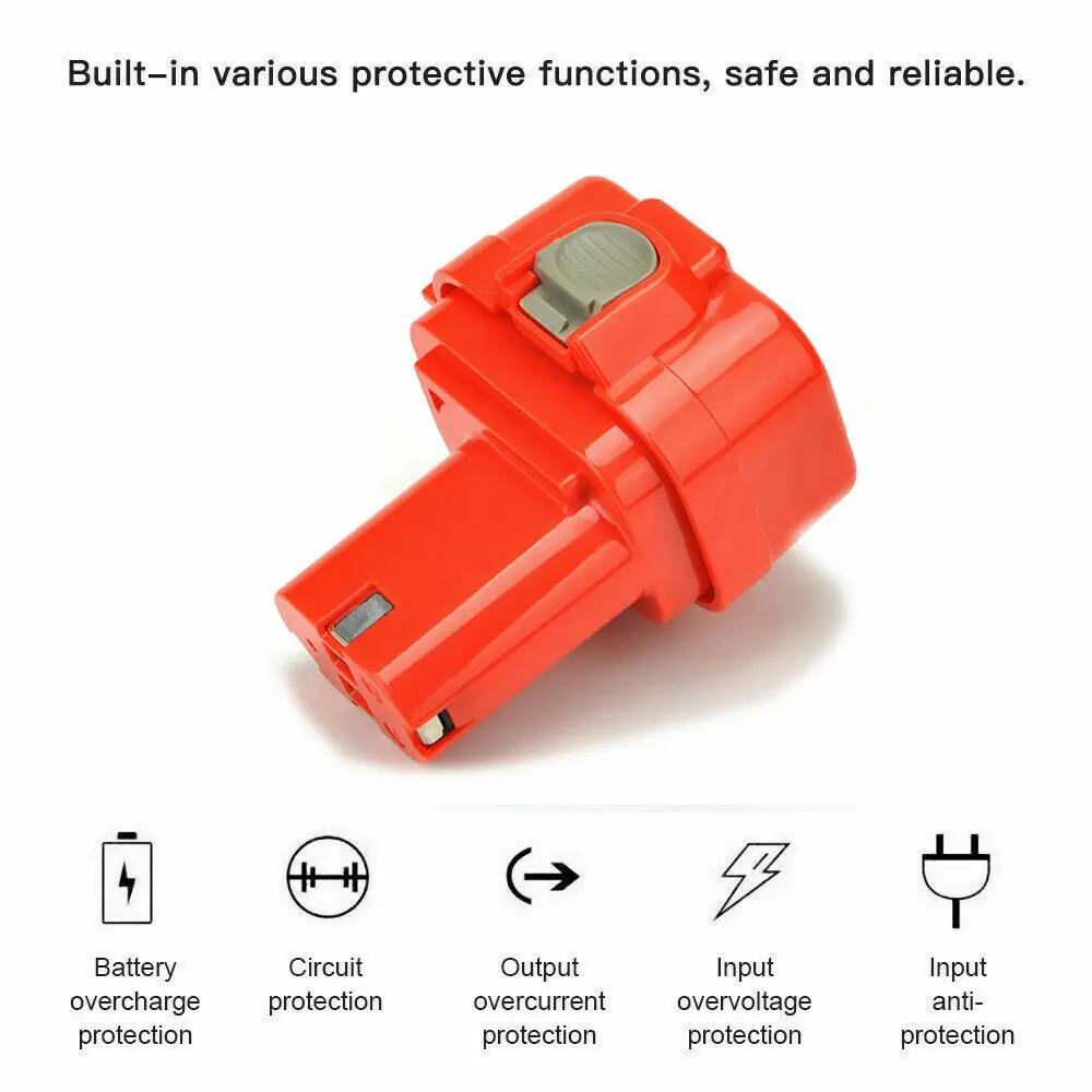 9.6V 4.0Ah Replacement for Makita PA09 9120 9134 9135 9135A 9102 6207D 6222D 6261D 6207D 192595-8 192596-6 Power Tool Battery