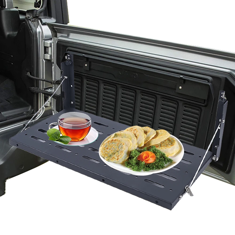 Car Rear Tail Door Racks Tailgate Table Foldable Storage Rack Luggage Shelf for Jeep Wrangler JK