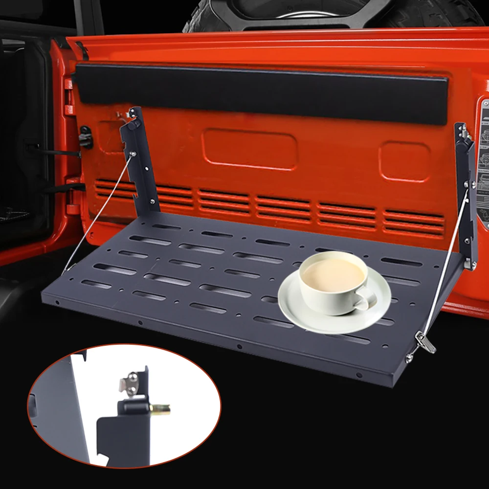 Car Rear Tail Door Racks Tailgate Table Foldable Storage Rack Luggage Shelf for Jeep Wrangler JK