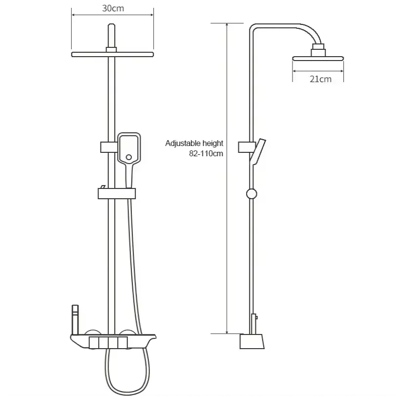 4 Functions Bathroom Shower Faucet Set Digital Display Showers All-copper Hot Cold Showeres Mixer High Discharge Copper Taps