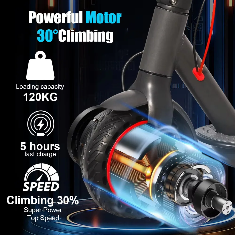 JUICEASE 365TUYA Electric Scooter Powerful Motor 36V 10.4Ah Large-Capacity Battery 35KM Long Range Smart APP 8.5Inch Dual Brake Foldable Kick Commuter Escooter