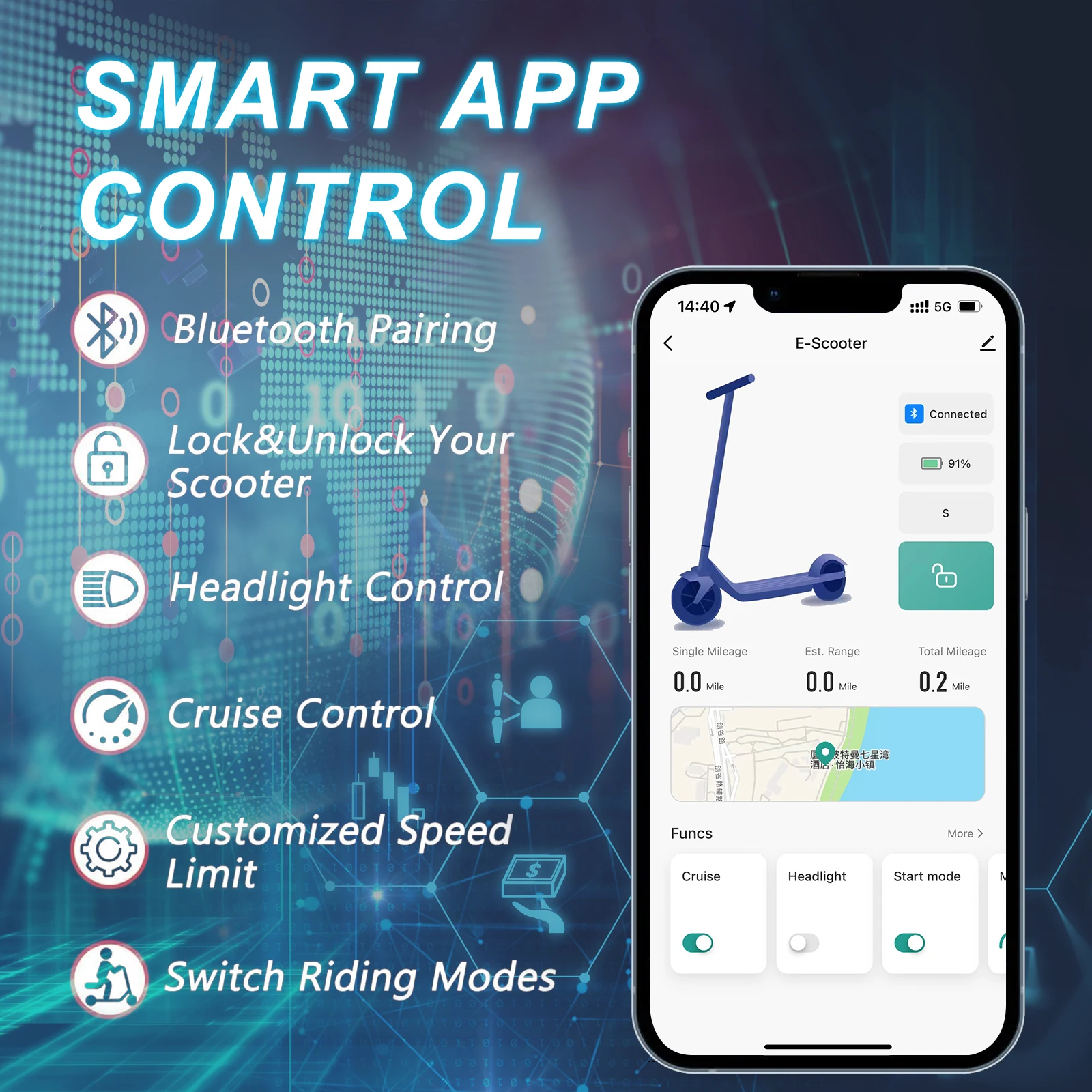 JUICEASE 365TUYA Electric Scooter Powerful Motor 36V 10.4Ah Large-Capacity Battery 35KM Long Range Smart APP 8.5Inch Dual Brake Foldable Kick Commuter Escooter