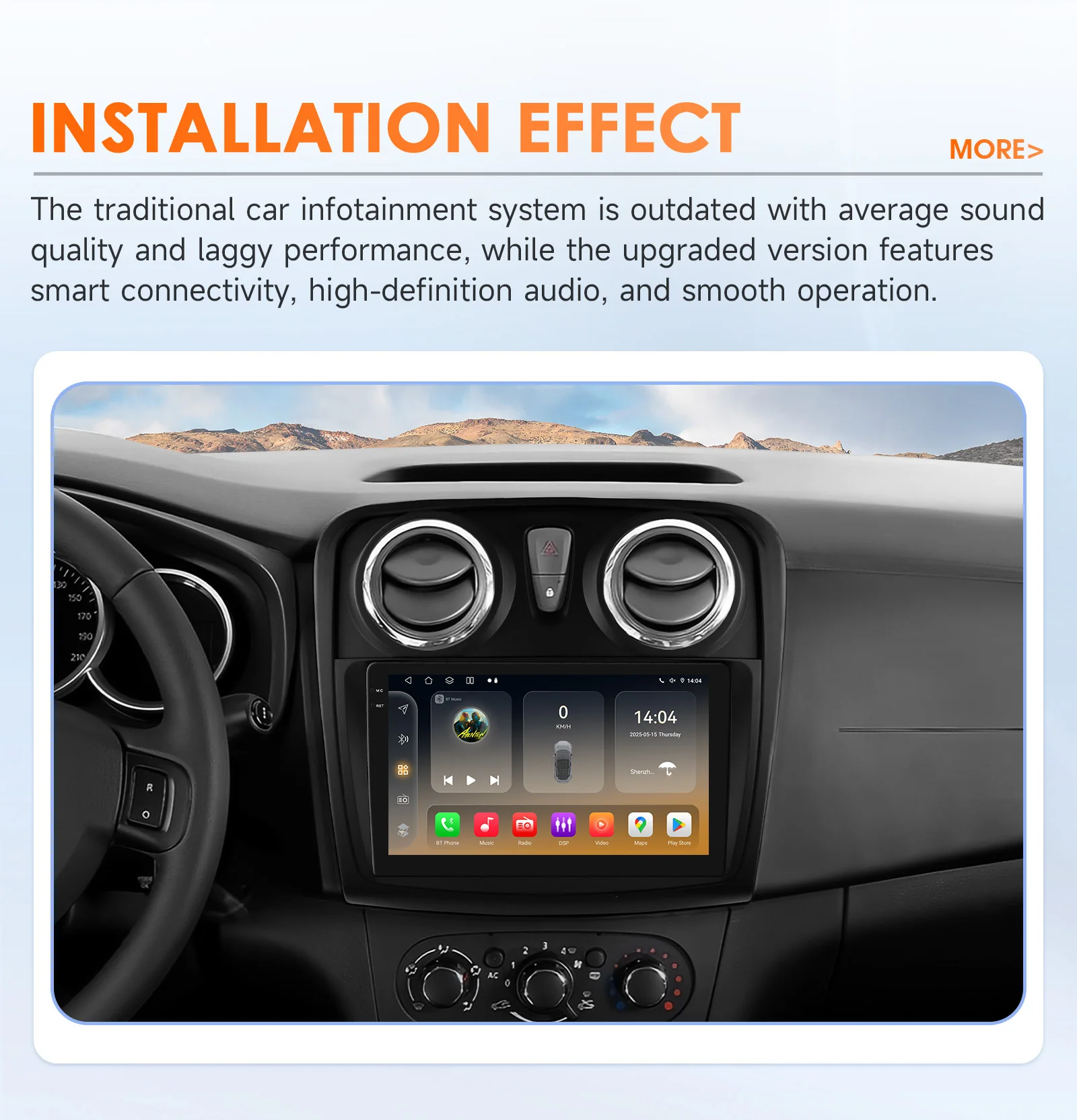 Hizpo Android Auto Radio For Renault Logan 2 2012-2019 Sandero 2 2014-2019 4G Car Multimedia GPS 2 Din Stereo CarPlay WIFI DSP