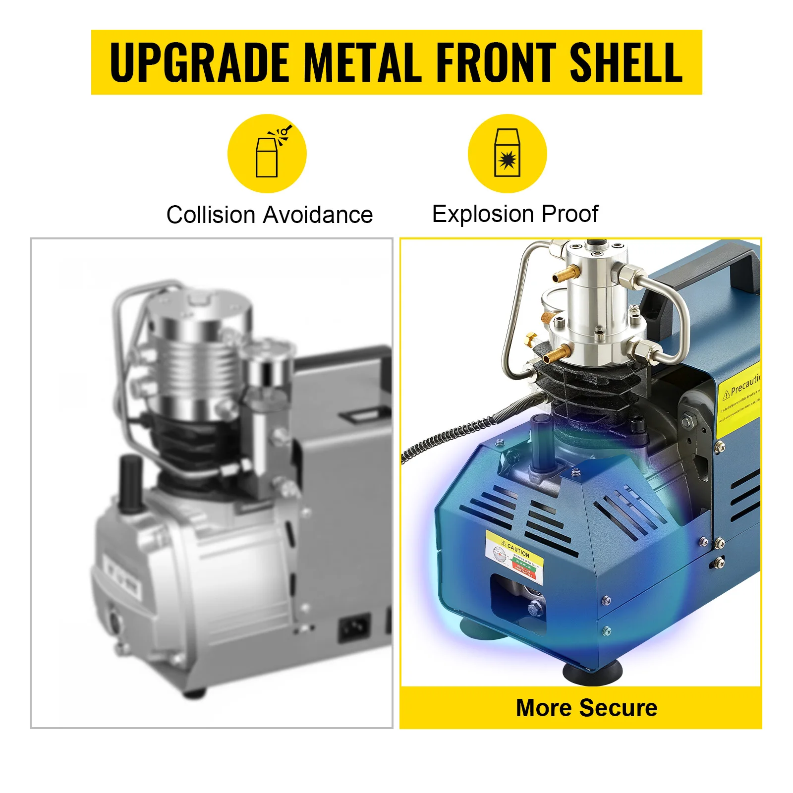 SucceBuy 1800W High Pressure PCP Air Compressor Pump 4500PSI/30MPA/300BAR 220V Manual Stop for Paintball Air Rifle Diving Bottle