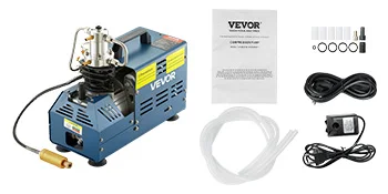 SucceBuy 1800W High Pressure PCP Air Compressor Pump 4500PSI/30MPA/300BAR 220V Manual Stop for Paintball Air Rifle Diving Bottle