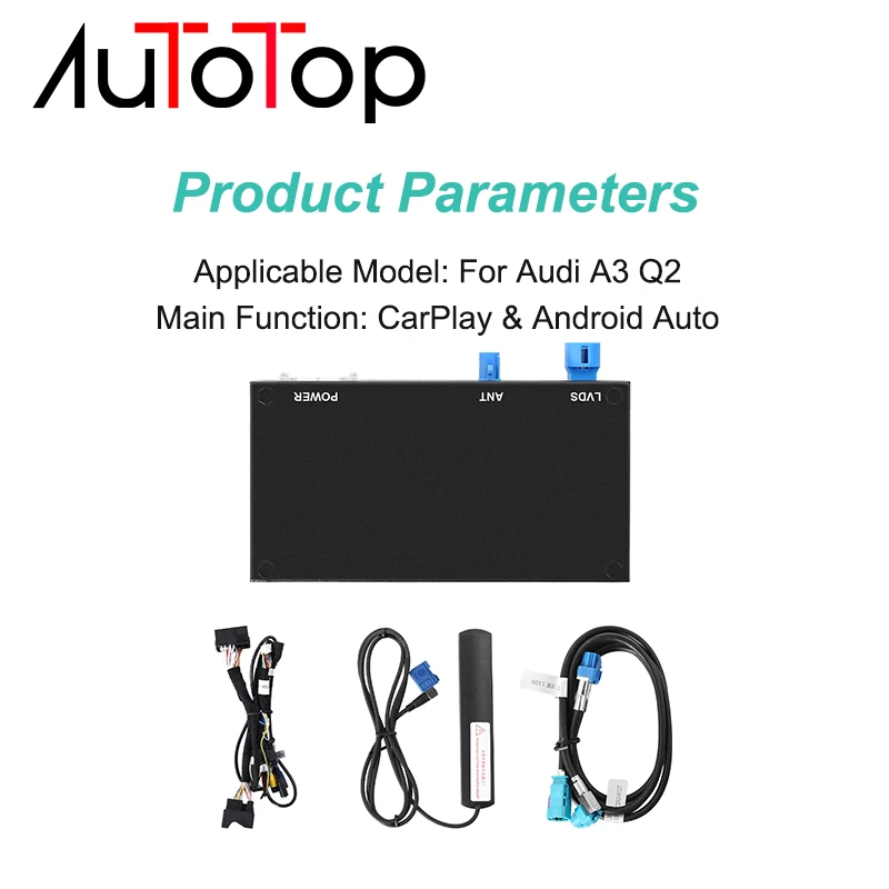 AUTOTOP Wireless Carplay Android Auto Mirror Link Module Box For Audi A3 8V Q2 2013-2018 MIB System Interface Decoder Retrofit