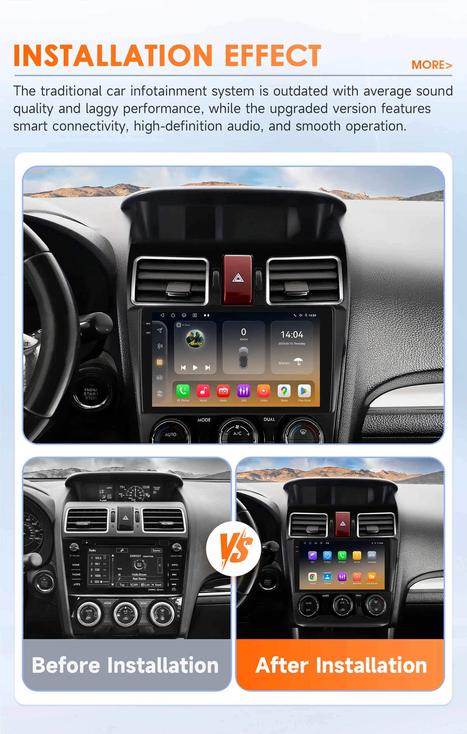 Hizpo Android 14 Car Radio For Subaru Forester WRX and STI XV Crosstrek Impreza 2015 - 2018 Autoradio Multimedia GPS Carplay RDS
