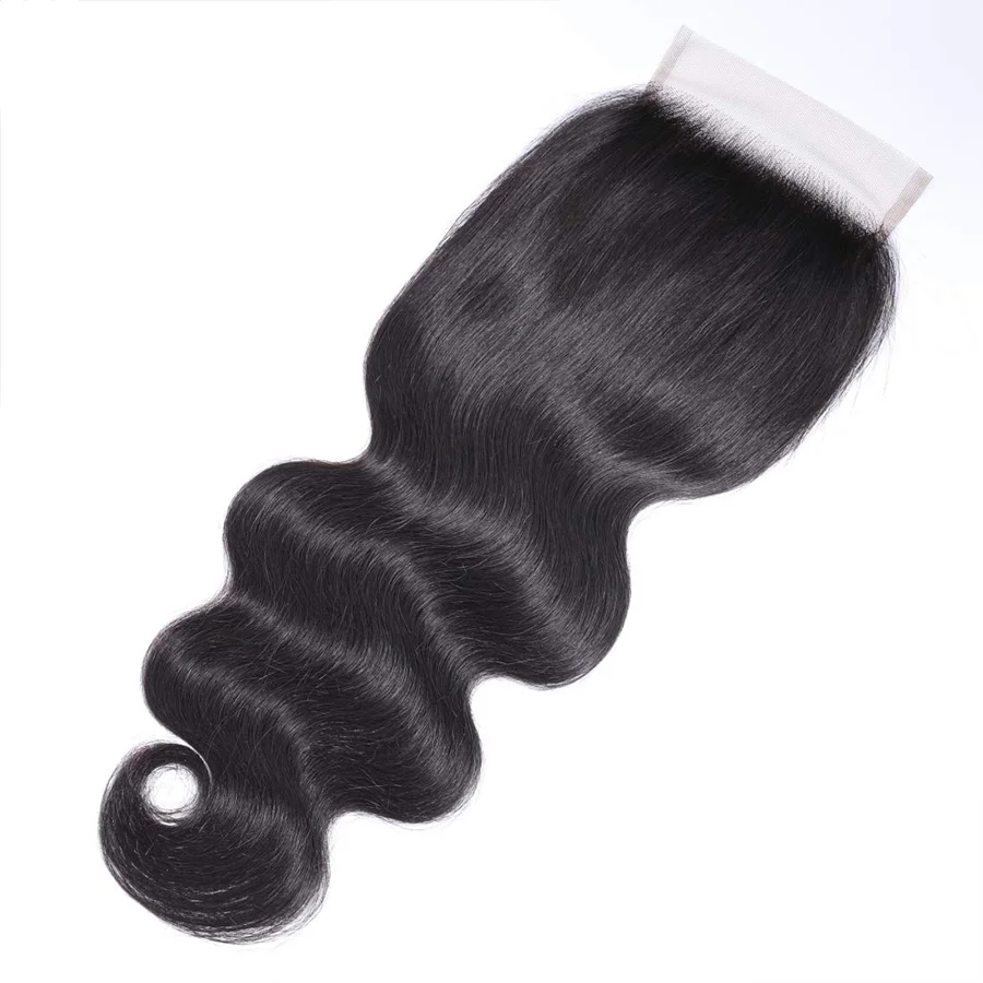 Body Wave Lace Closure With Hair Bundles 100% Human Bundle With 4X4 5X5 Transparent Lace Closure Remy Hair Weave Extensions