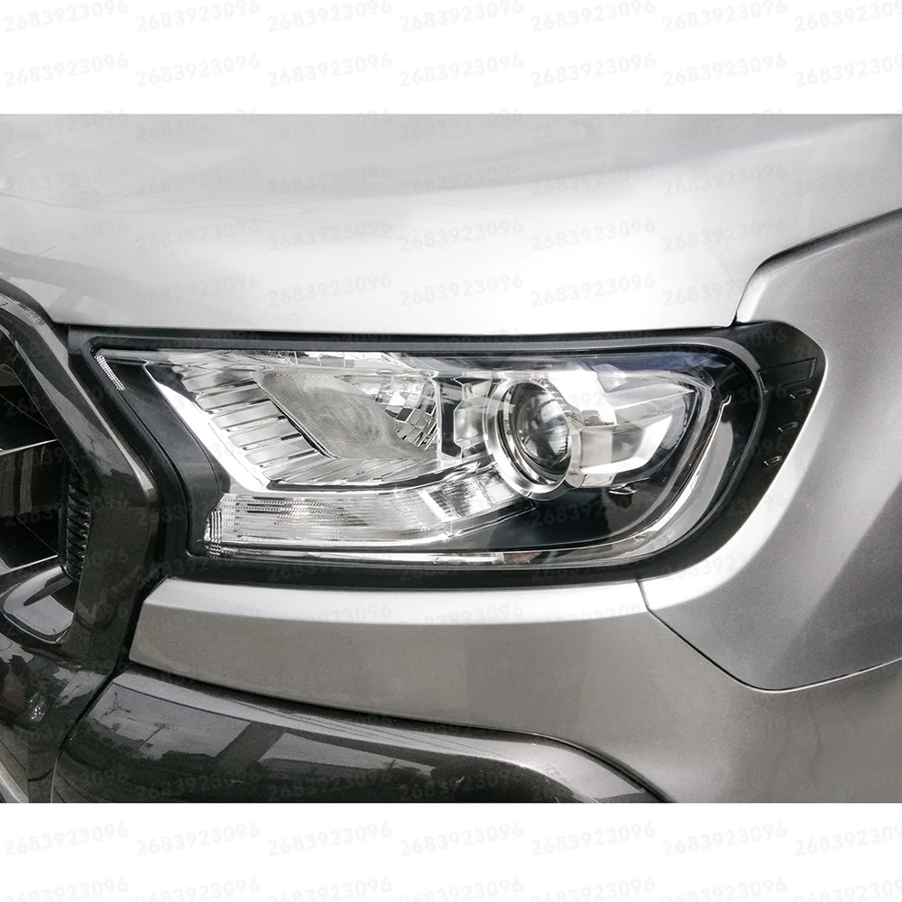 2PCS Head Lights Cover Headlight Cover Trim Guard For Ford Ranger 2015-2022 WILDTRAK XLS XLT LIMITED XL Light Cover Trims