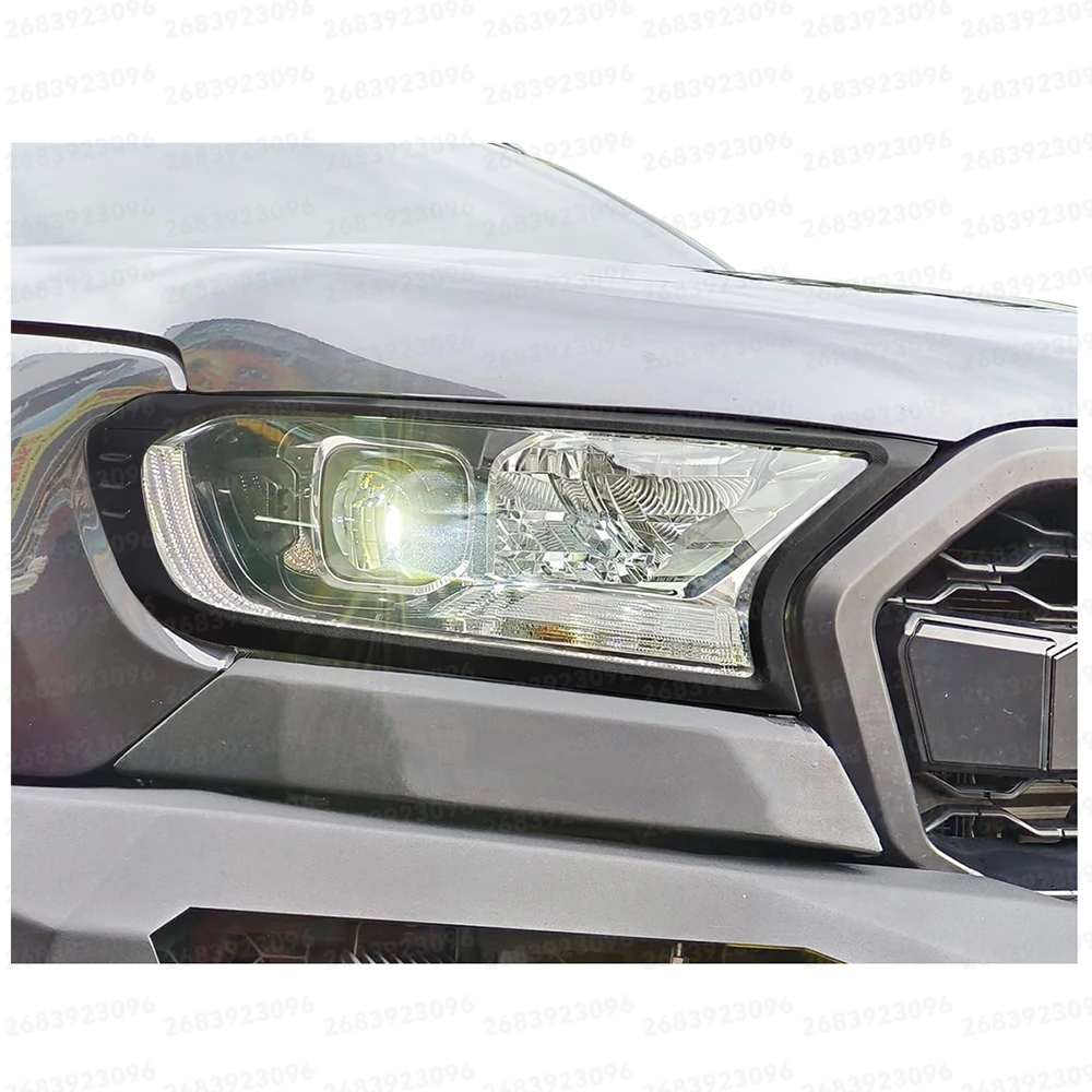 2PCS Head Lights Cover Headlight Cover Trim Guard For Ford Ranger 2015-2022 WILDTRAK XLS XLT LIMITED XL Light Cover Trims