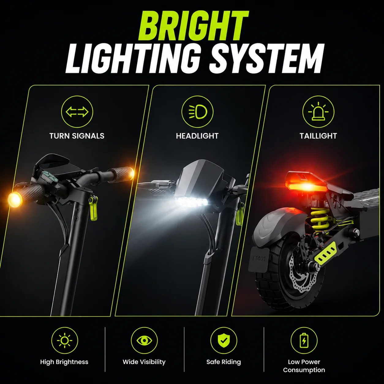 10 Inch Electric Scooter 48V 10Ah 40km Long Range Swing-arm Suspension Foldable Off-Road Electric kick Scooters