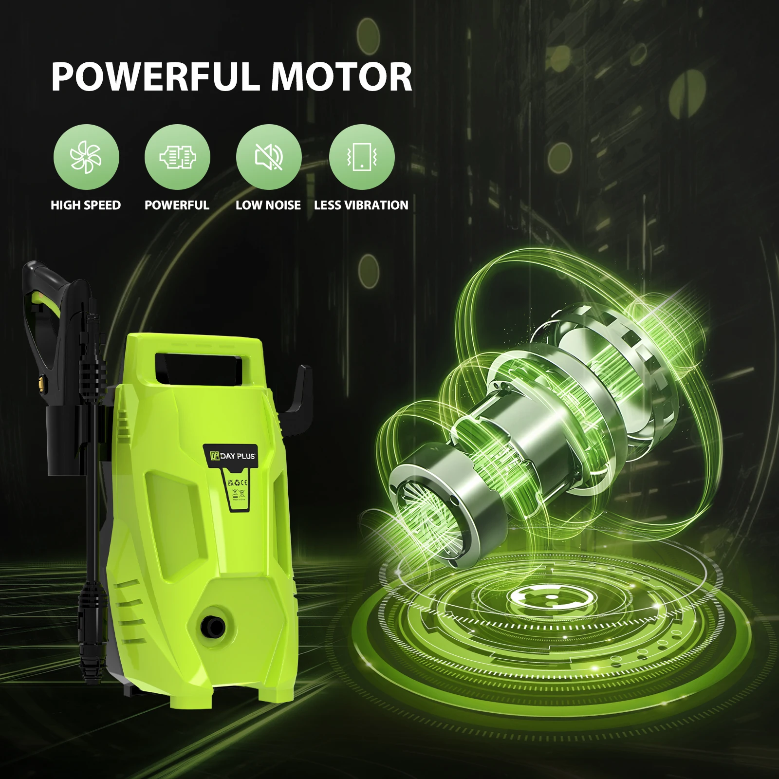 DayPlus 5000W High Pressure Washer Portable Jet Wash Car Patio Garden Driveway Cleaner Machine Wash Patio Floor, 350Bar/5000PSI
