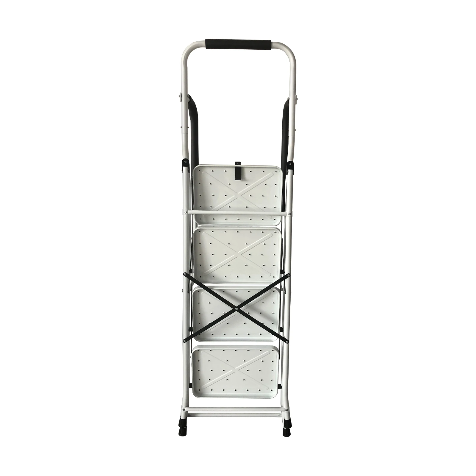 4 Step Ladder with Handrails, Foldable and Stable, Extra Wide Pedal, Anti-slip, 150 kg Load Capacity, Easy to Store