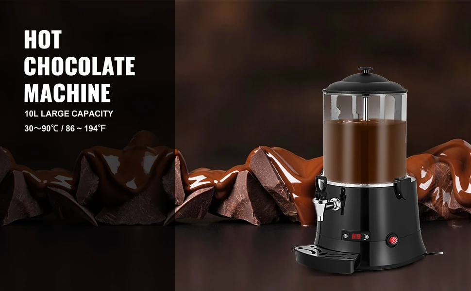 SucceBuy Hot Chocolate Machine KS-RQ Chocolate Melter Dispenser Machine for Restaurants Bakeries Cafes for Melting Chocolate