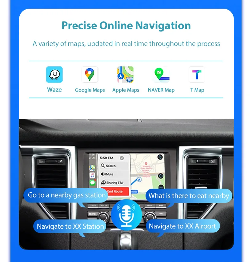 Wireless CarPlay 6.5" For Ferrari California T 2015 16 17 18 Years Android mirror link AirPlay CarPlay function