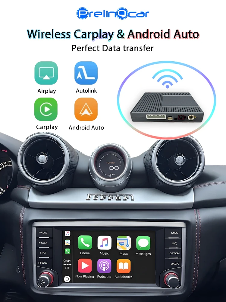Wireless CarPlay 6.5" For Ferrari California T 2015 16 17 18 Years Android mirror link AirPlay CarPlay function