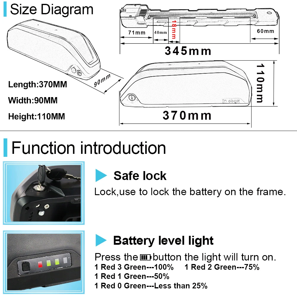 Polly DP‑2 Downtube E‑Bike Lithium Battery,Unterrohr Ersatzakku 36V 24.5Ah 48V 17.5Ah 18650 Cells,Compatible for Bafang BBS02 BBS03 BBSHD Mid‑Drive Motor 1000W‑1500W,Ship From DE Local Warehouse Fast Delivery