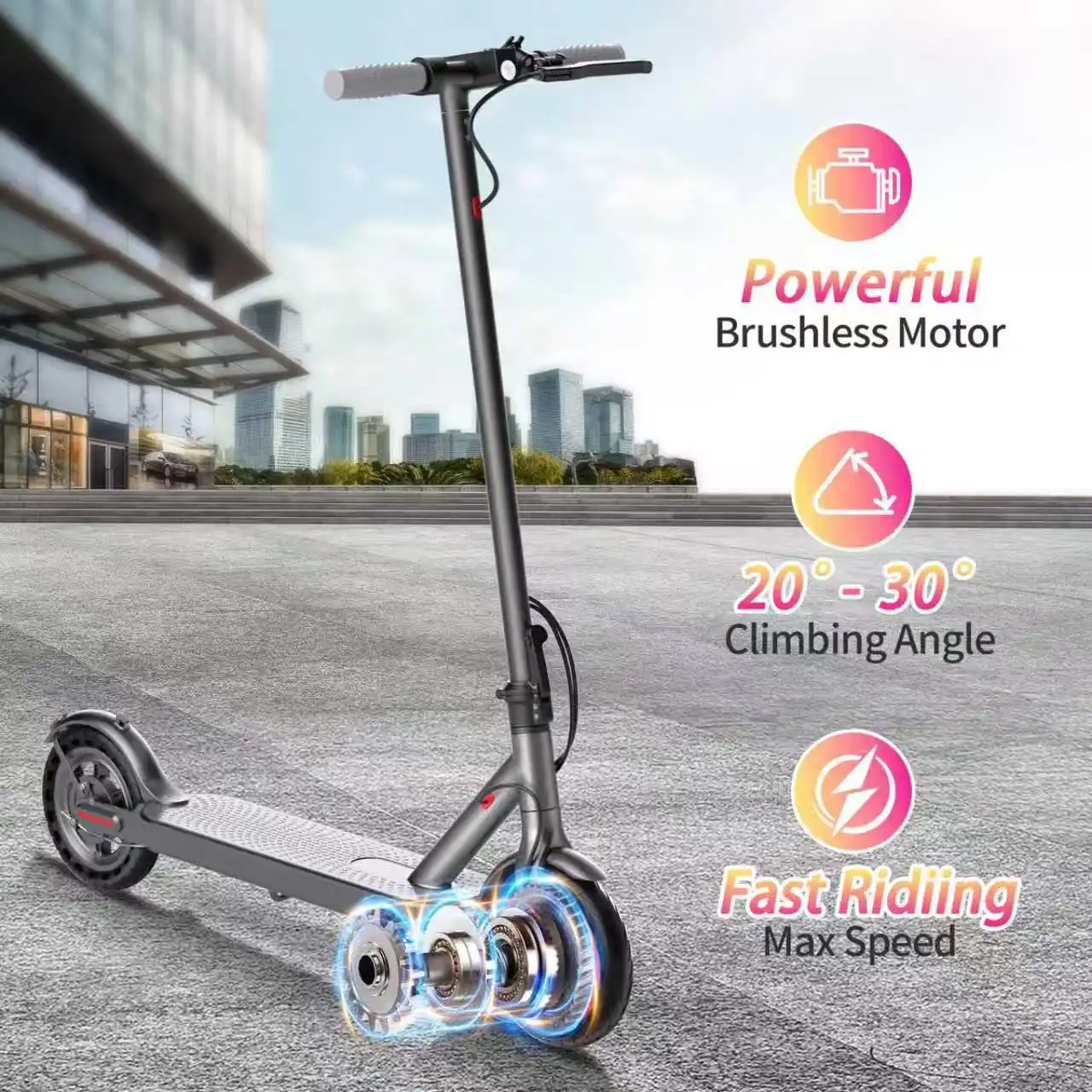 AOVOPRO Y1PLUS  Electric Scooter Powerful Motor 36V 10.5AH Large Capacity Battery 35KM Long Range 8.5Inch Tire with Smart APP Kick City Commuter EScooter