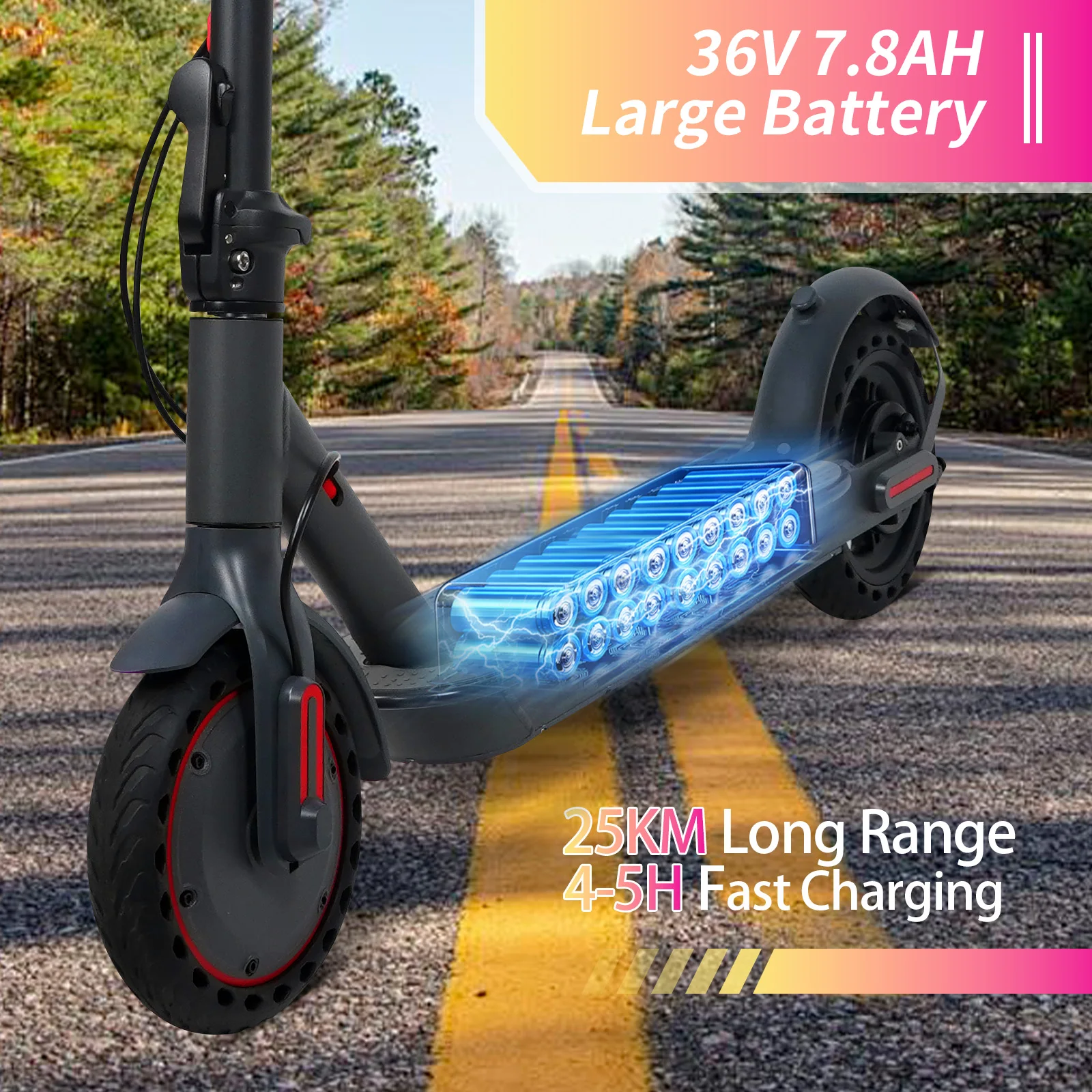 AOVOPRO Y1PLUS  Electric Scooter Powerful Motor 36V 10.5AH Large Capacity Battery 35KM Long Range 8.5Inch Tire with Smart APP Kick City Commuter EScooter