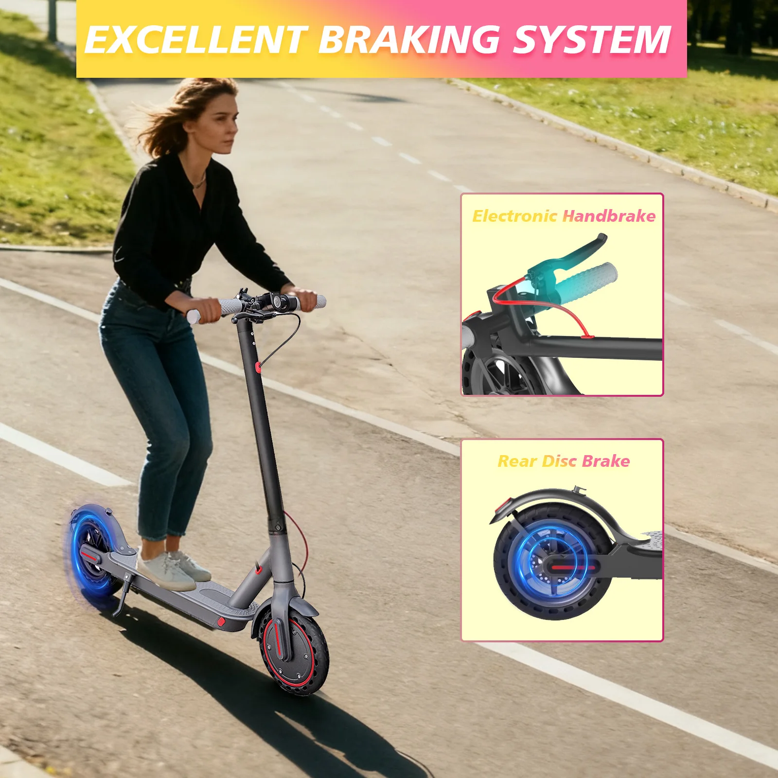 AOVOPRO Y1PLUS  Electric Scooter Powerful Motor 36V 10.5AH Large Capacity Battery 35KM Long Range 8.5Inch Tire with Smart APP Kick City Commuter EScooter