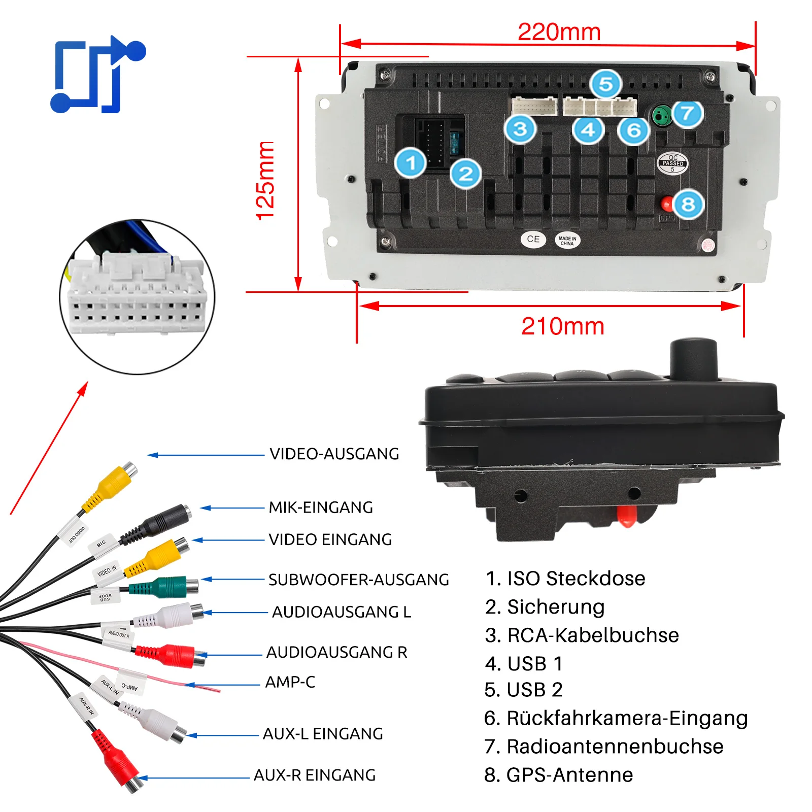 ESSGOO 2 Din Android 13 Car Stereo For Mercedes Benz C-Class W203 CLK W209 Radio Multimedia GPS Navigation Carplay