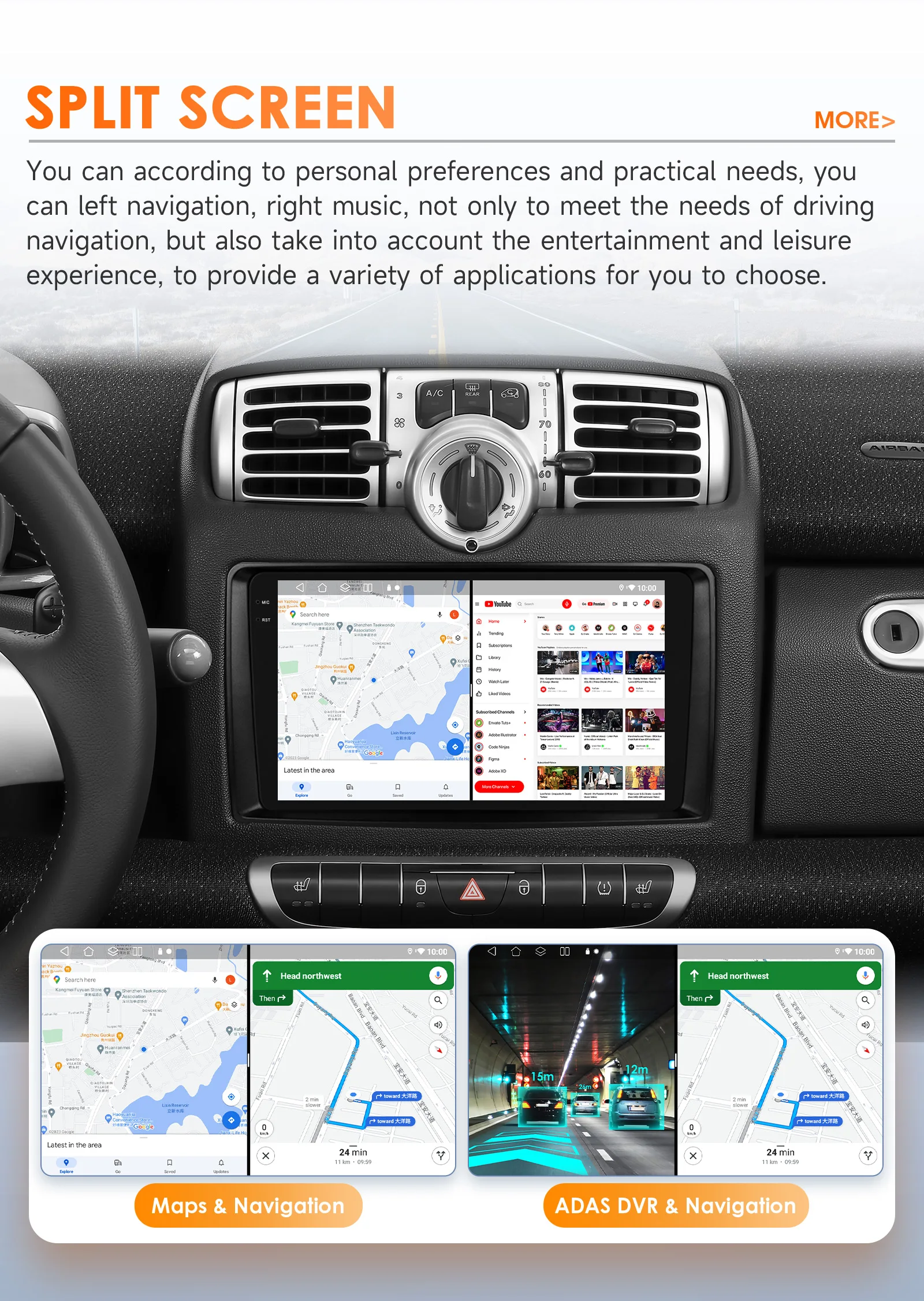 Hizpo 9" Smart Car Systems Radio For Smart Fortwo 451 2005 - 2010 4G Multimedia Player GPS 2din Autoradio Carplay Android Auto