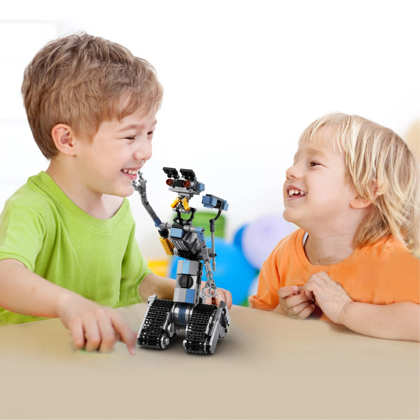 369PCS Johnnyed 5 Robot Building Blocks Set Astroed Mecha Shorted-Circuit Sci-Fi Comedy Movie Explore Bricks Gifts for Kids