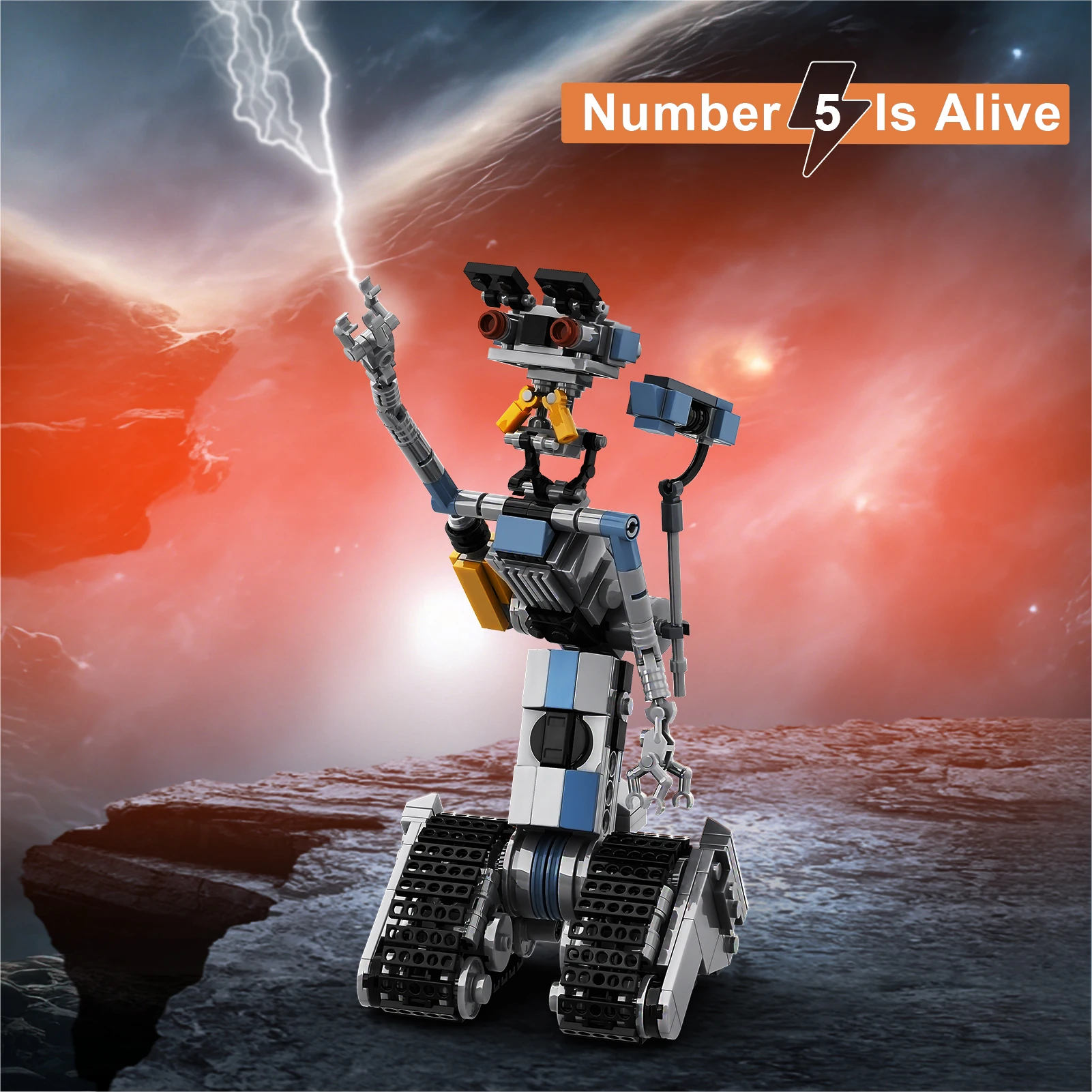 369PCS Johnnyed 5 Robot Building Blocks Set Astroed Mecha Shorted-Circuit Sci-Fi Comedy Movie Explore Bricks Gifts for Kids