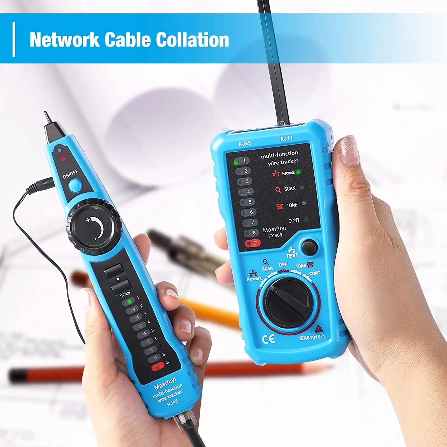 BSIDE FWT11 High Quality RJ11 RJ45 Cat5 Cat6 Telephone Wire Tracker Tracer Toner Ethernet LAN Network Cable Tester Line Finder